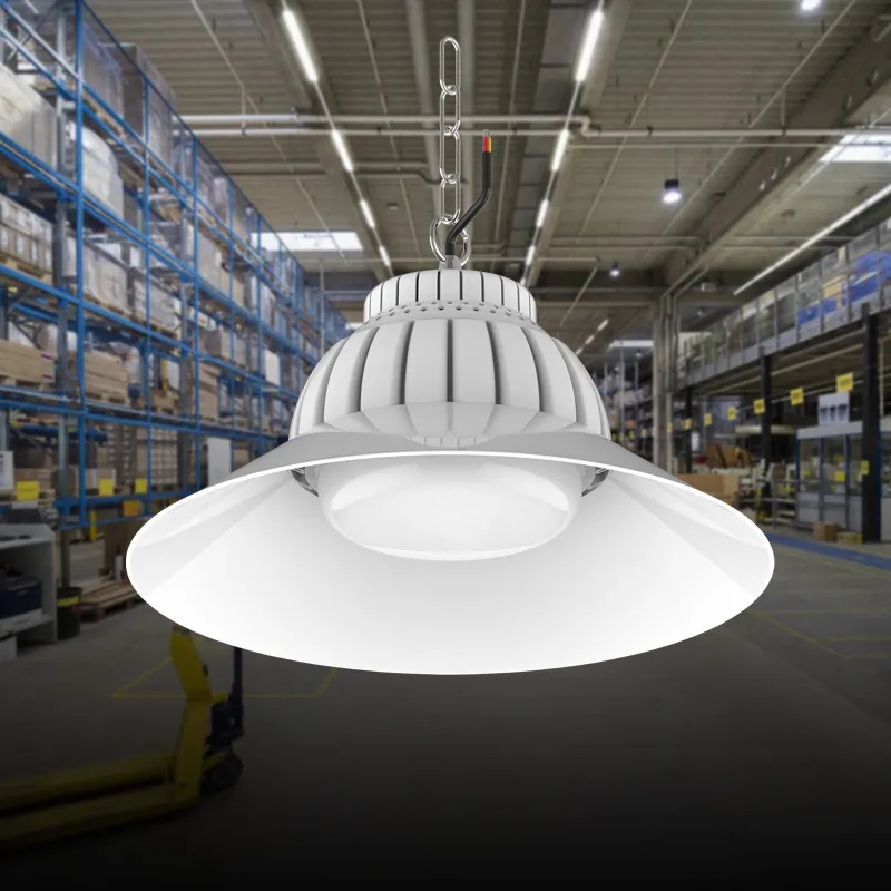 Lâmpada LED de alto brilho para armazém, fábrica, 80W, 100W, 150W, iluminação suspensa, luminária UFO, luminária de alto brilho, fábrica