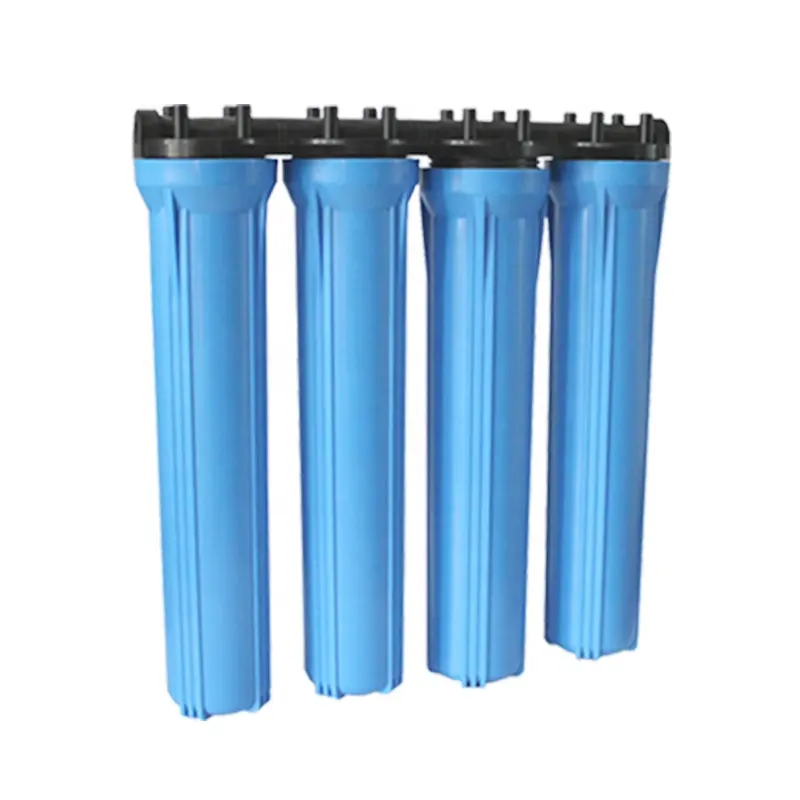 Bouteille PP bleue de 20 pouces, préfiltre en carbone, bouteille de purificateur d'eau, filtre du boîtier du filtre