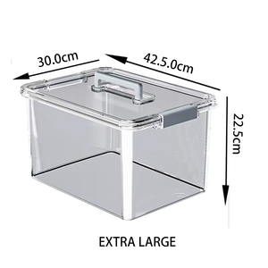 42.5*30 * 22.5cm重型可堆叠透明储物盒带盖大容量塑料容器，用于家庭，办公室，壁橱 - Product Image 2