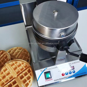 Electric Waffle Maker Machine Non-stick Single Waffle Maker Commercial Belgian Waffle Baker <strong>with</strong> <strong>Timer</strong> &amp; <strong>Temperature</strong> <strong>Control</strong>