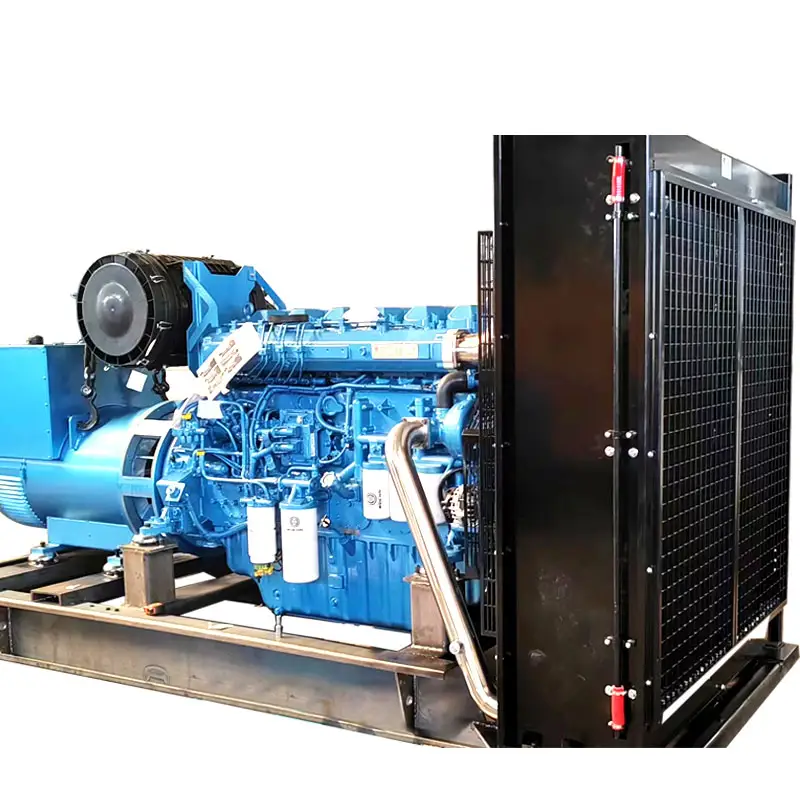 500KW Weichai diesel gerador conjunto iso9001 som atenuado filtro de ar portátil água sistema de refrigeração