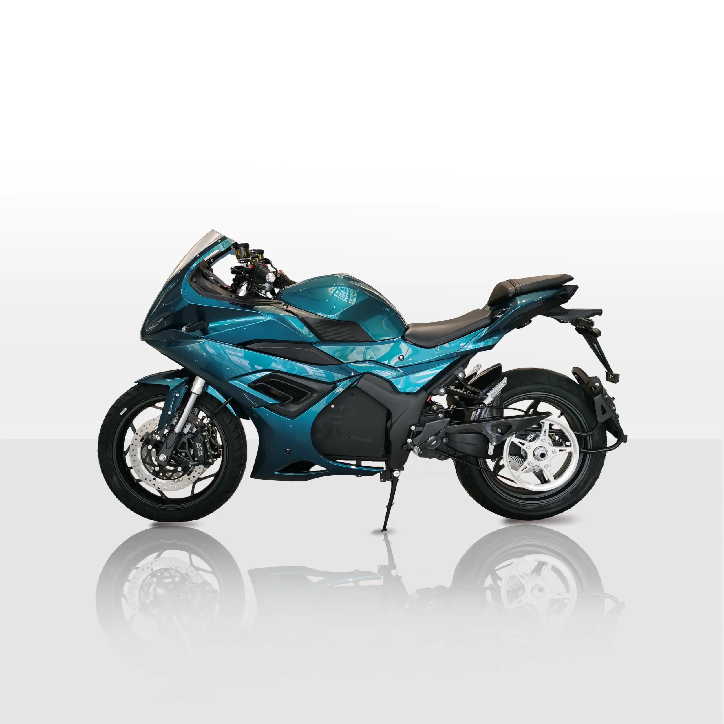 Popüler merkezi kemer motoru 8000w 72v 17 inç geniş lastik elektrikli motosikletler