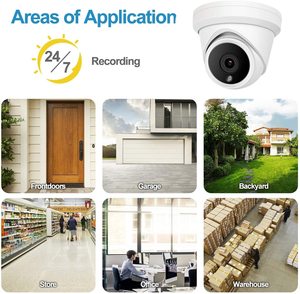 8MP PoE安全炮塔圆顶摄像头系统，8CH 4K POE NVR套件，带8pcs 4K IP POE摄像头 - Product Image 6