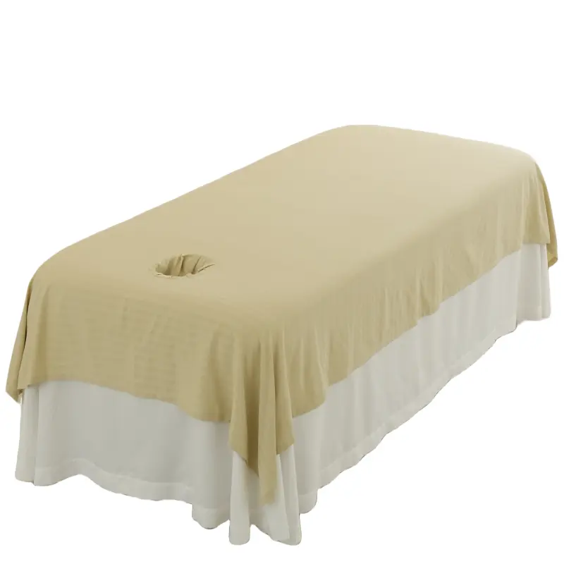 Copertura del lettino da massaggio verde lenzuolo con foro per il viso lavabile riutilizzabile copri letto del viso