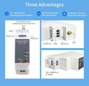 RS232 <strong>Network</strong> Port PW10 Industrial <strong>Wireless</strong> Rail Mounting DTU RS232 to WIFI Serial Server Data Collector ModbusTCP <strong>Protocol</strong> - Product Image 3