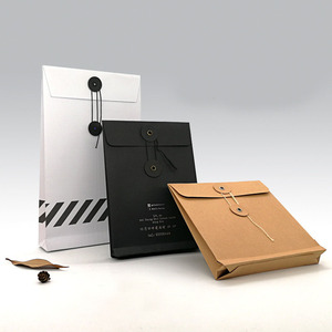 Benutzer definierte starre Umschlag UV-gedruckte Kraft papier umschlag mit Knopf und Schnur verschluss - Product Image 2