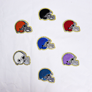 Keymay Cá Nhân DIY Vàng Long Lanh Tự Dính Hoặc Sắt Trên Chenille Vá Trò Chơi Ngày Bóng Đá Mũ Bảo Hiểm Vá Cho Túi Trucker Hat - Product Image 1