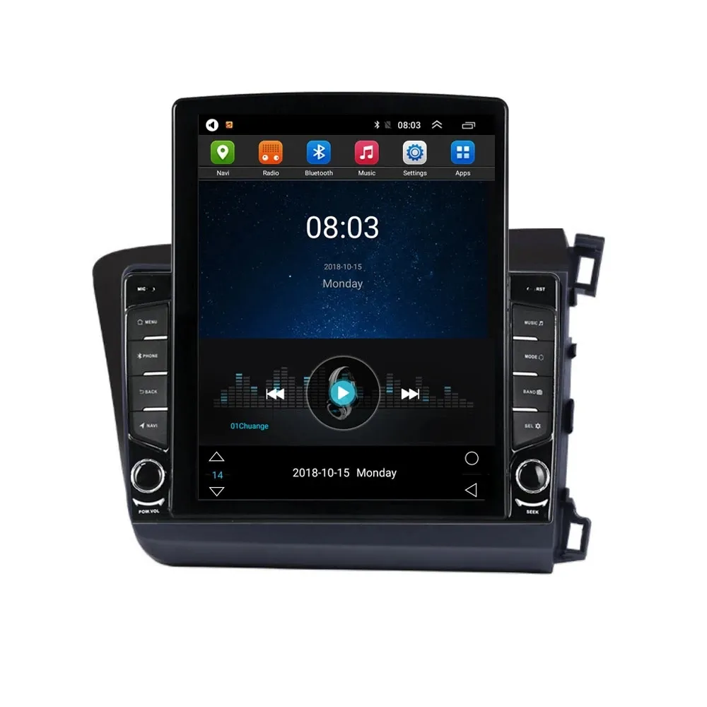 9.7 "Android วิทยุสำหรับ HONDA CIVIC 2012 2013 2014 2015 2016 Tesla GPS นำทางรถวิทยุเครื่องเล่นวิดีโอเสียงมัลติมีเดีย