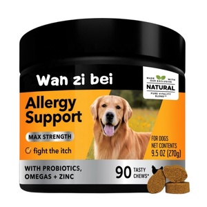 Hondenallergie Relief Kauwt Max Sterkte, Omega 3 Zalm Visolie Probiotisch Supplement Voor Jeuk