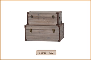 Dikdörtgen dekoratif ahşap depolama gövdeleri ve hediye ambalaj kutuları setleri - Product Image 5