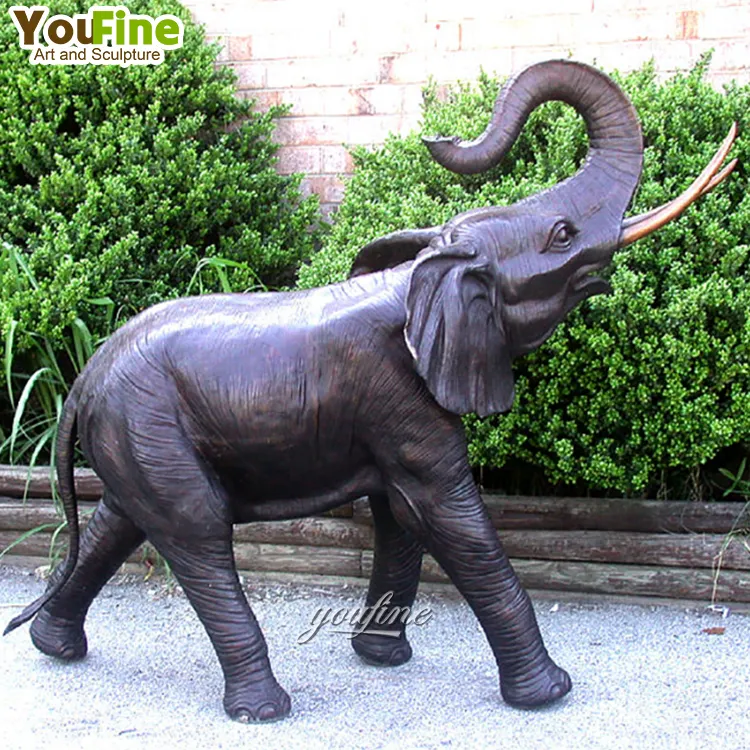 야외 실물 크기 금속 동물 동상 대형 청동 코끼리 조각