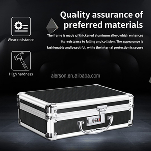 Maleta De Ferramentas De Alumínio Personalizado Portátil Com Espuma Inserir Durável Preto Armazenamento Caixa OEM/ODM Suporte