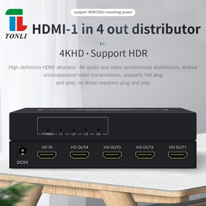 1x4 HDMIビデオスプリッター & コンバータ用1入力4出力4K 30Hz解像度高解像度スプリッター - Product Image 2