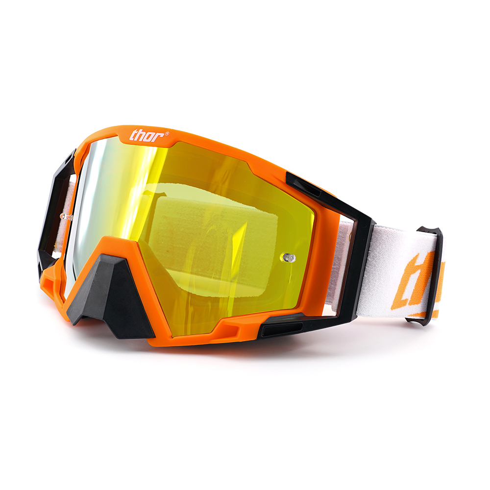Montura Naranja y Negra / Lente Dorada