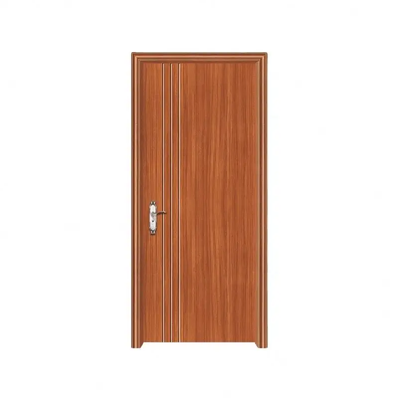 Puerta de madera de acero de pino, barniz de melamina con acabado de arco, núcleo para dormitorio, puerta para casa