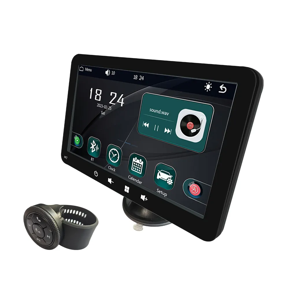Receptor de Radio para coche Android de 7 pulgadas, tableta portátil inalámbrica Apple Carplay con enlace telefónico GPS USB BT