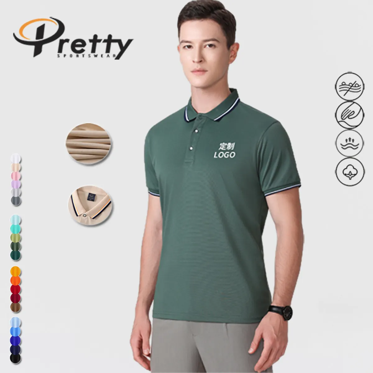 2024 nuevo estilo de alta calidad transpirable Golf Polo camisas logotipo personalizado de talla grande Casual hombres Polo camisetas de manga corta para hombre