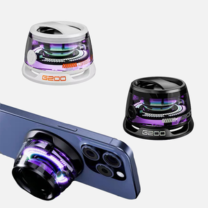 Luz nocturna portátil con altavoz 3 en 1 lámpara de cargador inalámbrico con reloj transparente pequeño altavoz de teléfono de ciclismo - Product Image 1