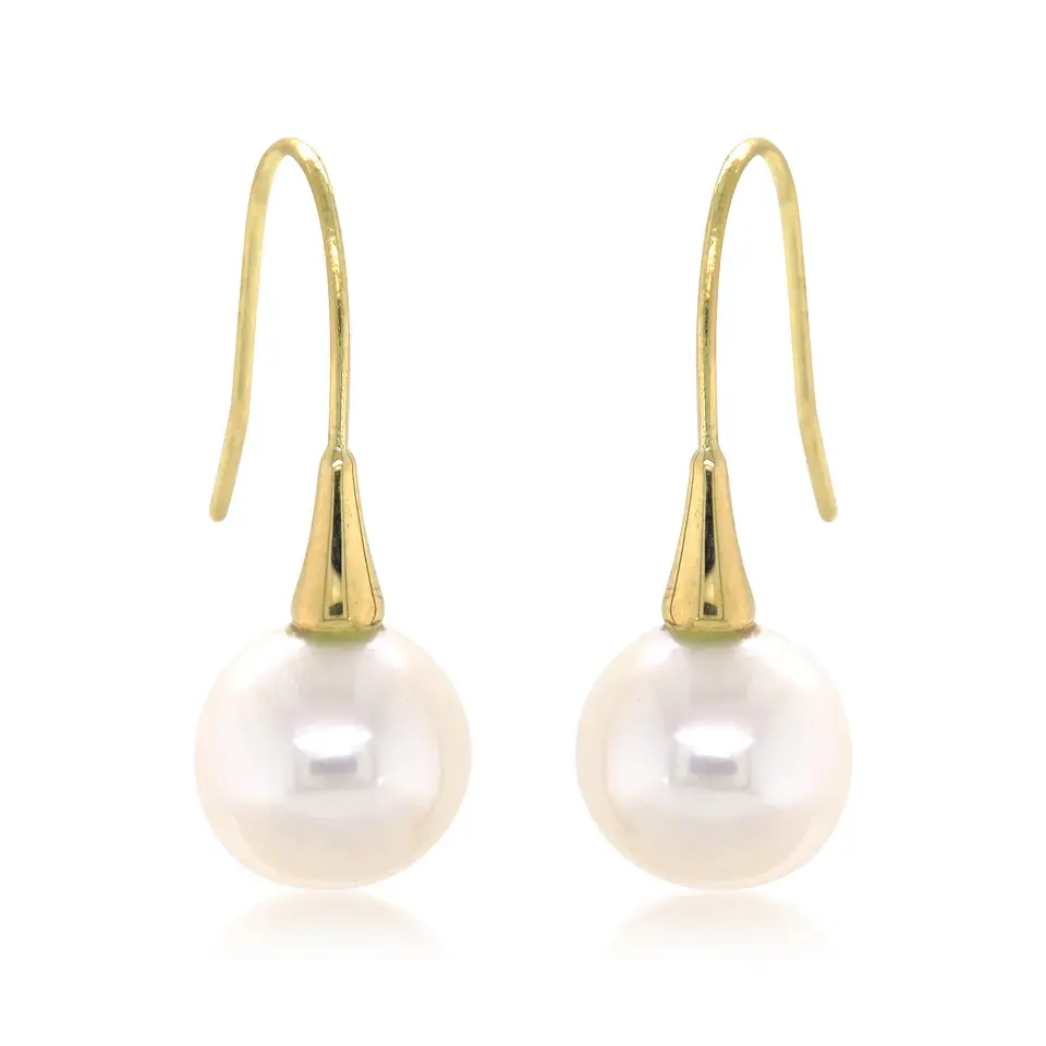 Di alta moda di Design in oro massiccio orecchini di perle gioielli di buona qualità in oro giallo reale orecchini di alta gioielleria prezzo più basso