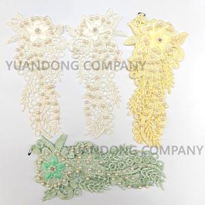 Reliable Factory <strong>Direct</strong> Supply <strong>Embroidery</strong> Lace Flower Chemical Lace Corsage Applique <strong>Embroidery</strong> for Wedding Dress