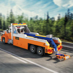 Building Blocks HEAVY-DUTY TOW TRUCK Model American-style <strong>Highway</strong> Trailer Model MOC Trailer Lorry Modular Diy Children <strong>Toys</strong> - Product Image 3
