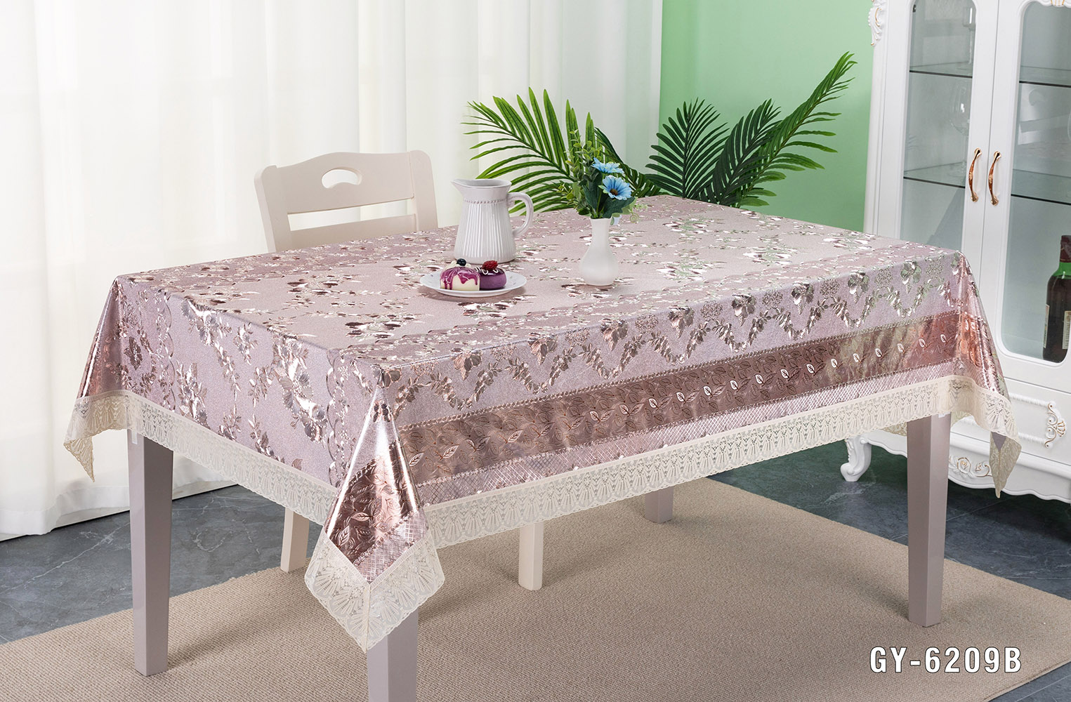 Easy Clean Lace Edge PVC Independent Table Cloth Sheet