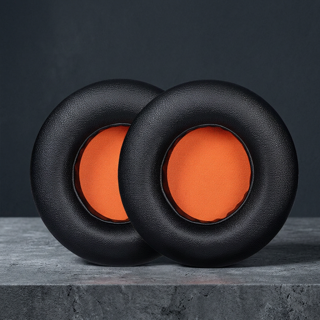 Cuir noir + orange