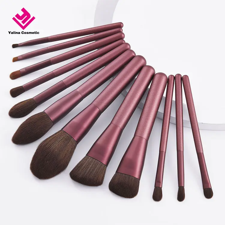 2022 Hot Sale Makeup Brushes Private Label Normal Size 12 Piece Blush Foundation Makeup Brush Set For MAC