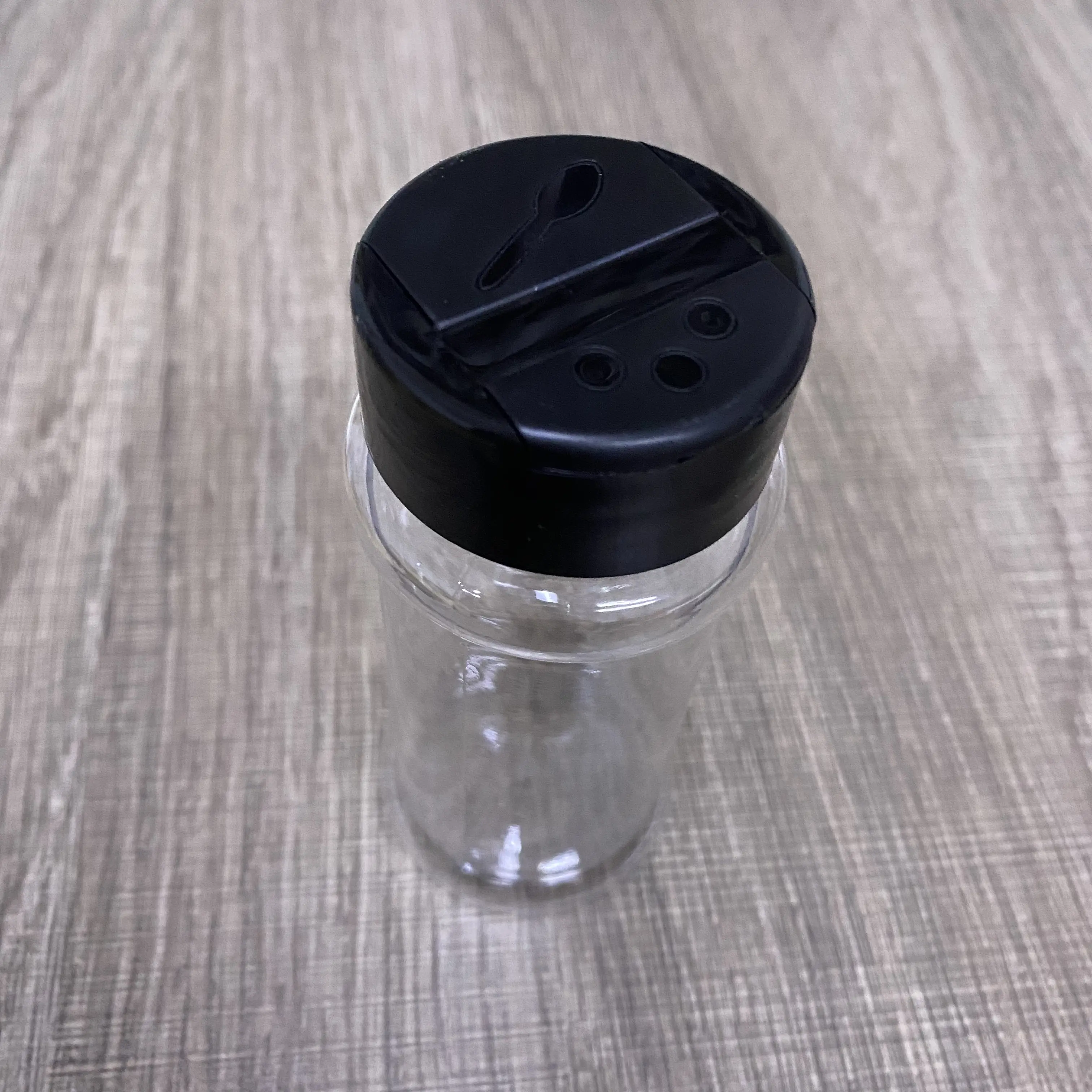 100ml Pet şeffaf biber tuz baharat şişesi 2oz boş Glitter çalkalayıcılar ile Flip Top