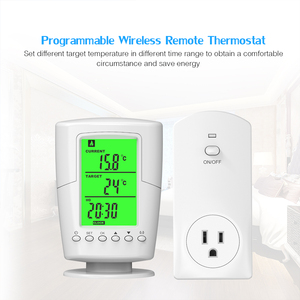 Inteligente de Control remoto inalámbrico termostato + enchufe de zócalo de calefacción, refrigeración, Programa de controlador de temperatura con pantalla LCD con retroiluminación - Product Image 5