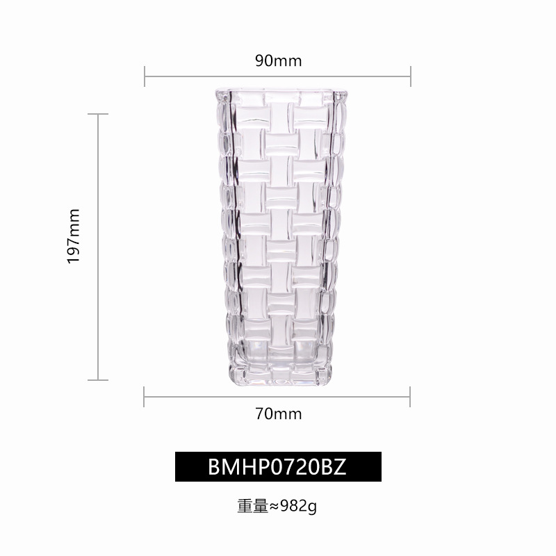 Claro 20cm tejido patrón florero bmhp0720bz