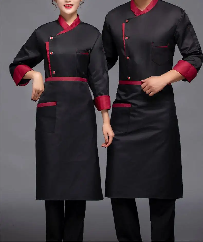 Uniformi di abbigliamento da lavoro per Chef da cucina per ristorante di alta qualità per donna uomo uniforme per Hotel a maniche lunghe con Logo personalizzato