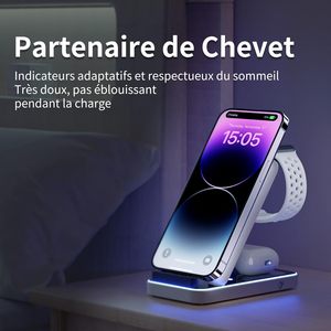 3 in 1 katlanabilir hızlı iPhone şarj cihazı 15 14 13 12 11 Pro Max XR XS 8 artı, birden fazla cihaz için, Apple Watch için, AirPods için - Product Image 5