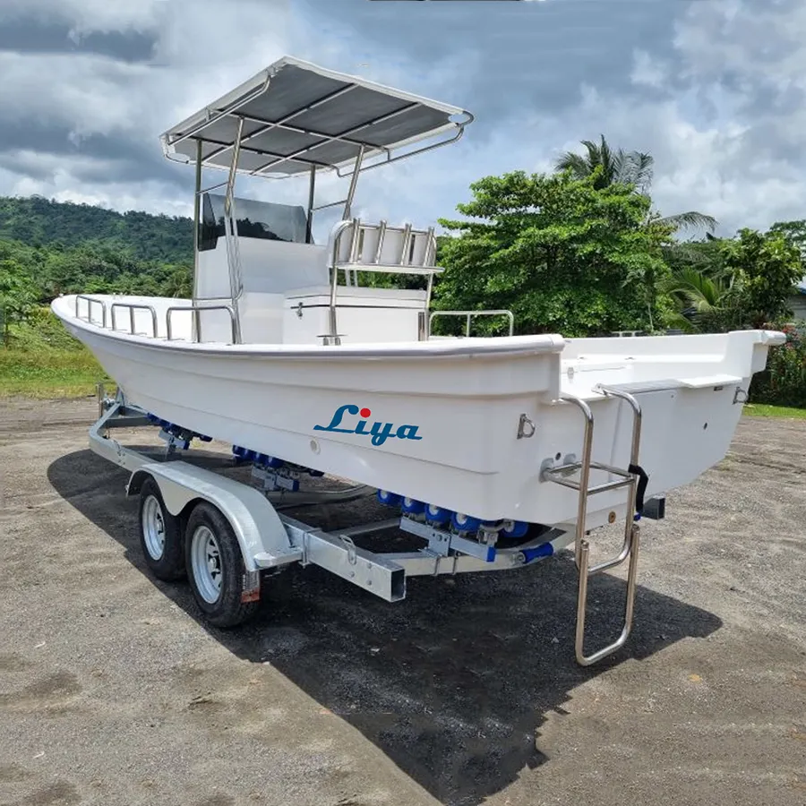 Liya 7.6 m Barco de fibra de vidrio precio panga barco pescado barcos de fibra de vidrio