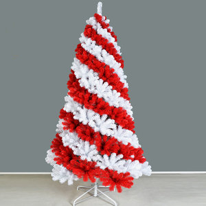 アメリカで作られたアメリカスタイル人工PVCクリスマスツリー赤と白の色 - Product Image 3