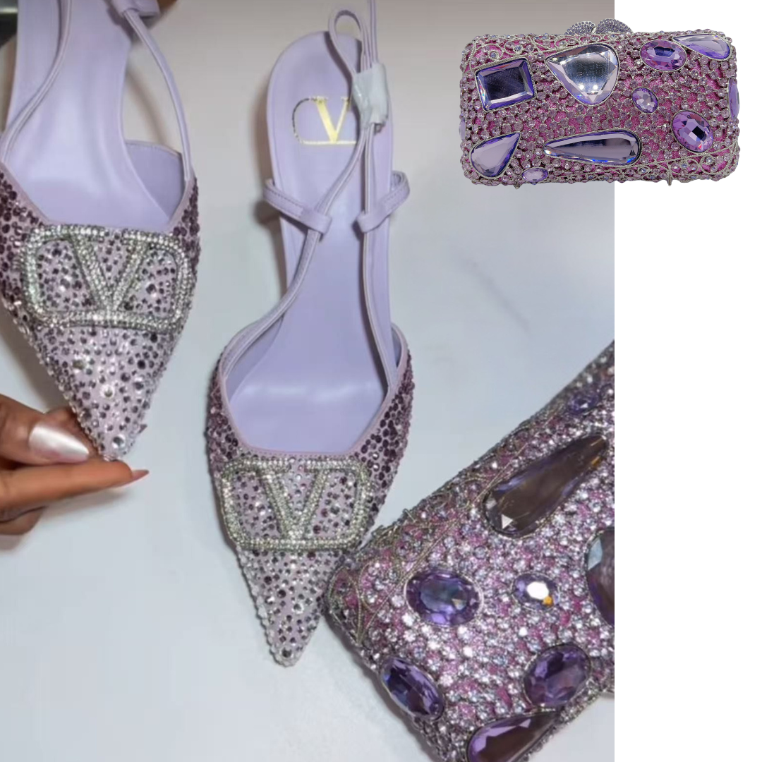 L.purple shoes and bag