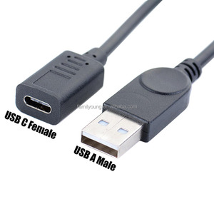 สาย2.0 USB ตัวผู้เป็นตัวเมียชนิด C สายอะแดปเตอร์ USB ไปยัง USB C สำหรับพีซีมือถือแท็บเล็ตสายชาร์จข้อมูล25ซม. - Product Image 4
