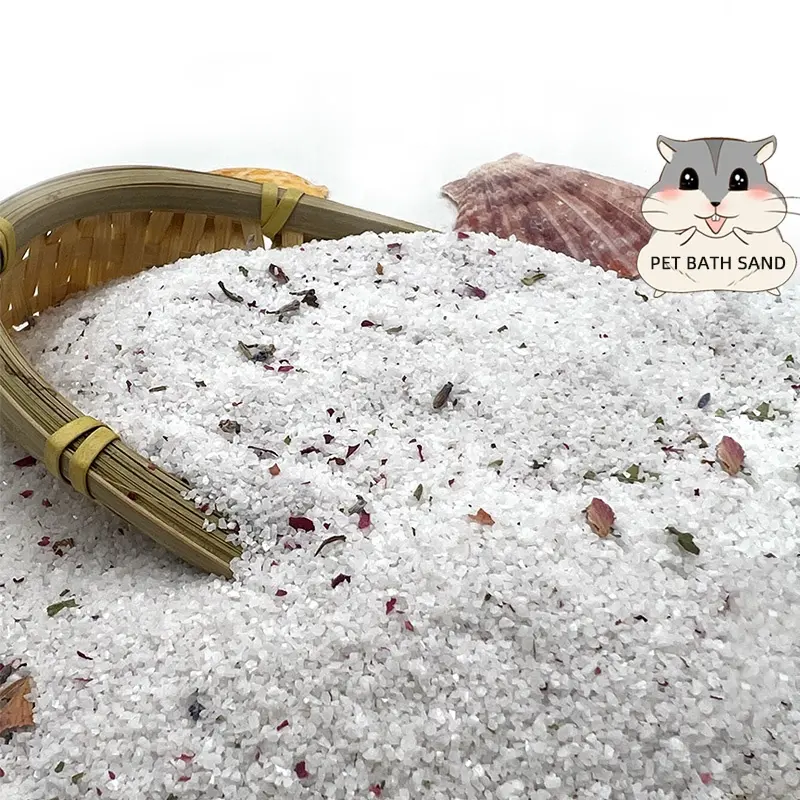 منتج جديد أبيض نقي ورد حمام ملح رمل الهامستر حيوان أليف رمل تنظيف الفئران