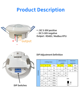 Modbus RTU signal <strong>Output</strong> <strong>PIR</strong> <strong>Motion</strong> <strong>Sensor</strong> For RS485 Central Control Systems in Buildings