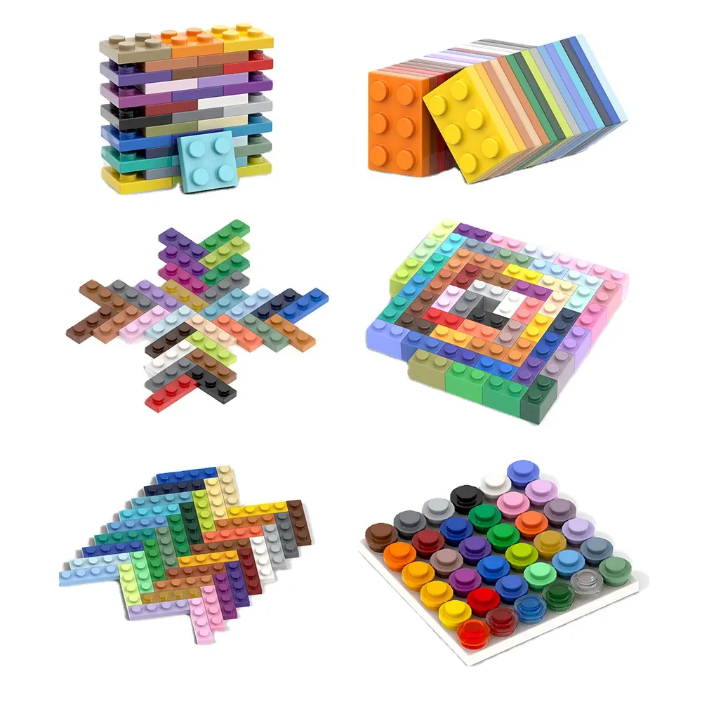 Bloques de construcción en 17 colores populares para niños, 600 formas mezcladas, compatibles con todas las marcas principales, bloques básicos a granel, juguetes de regalo