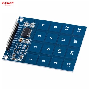 Sensor táctil TTP229, módulo IC de detección táctil de 16 canales, interruptor de Sensor táctil capacitivo de 2,4 ~ 5,5 V con lámpara piloto de potencia LED