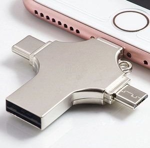 ร้อนขาย4 In 1มัลติฟังก์ชั่ OTG Usb แฟลชไดรฟ์3.0สำหรับประเภท-C/ สายฟ้า/ไมโคร Usb/ คอมพิวเตอร์เพนไดรฟ์ดิสก์หน่วยความจำ - Product Image 3