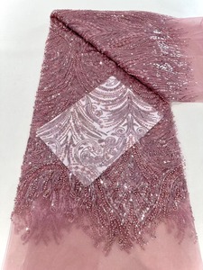 奢华手工珠子蕾丝面料亮片蕾丝面料<span class=keywords><strong>2025</strong></span>高品质蕾丝