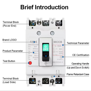 SPX AC/DC MCCB -3P 125L 400V 35kA MCCB kalıplı durumda devre kesici 1P 2P 3P 80A 100A 125A elektrikli MCCB devre kesici devre kesici - Product Image 2