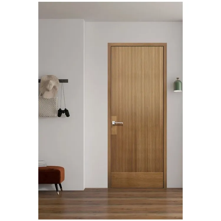 CBMmart su misura Soild porta in legno di quercia Pre-appeso legno compensato MDF all'interno insonorizzato interni camera da letto porte di lavanderia per la casa