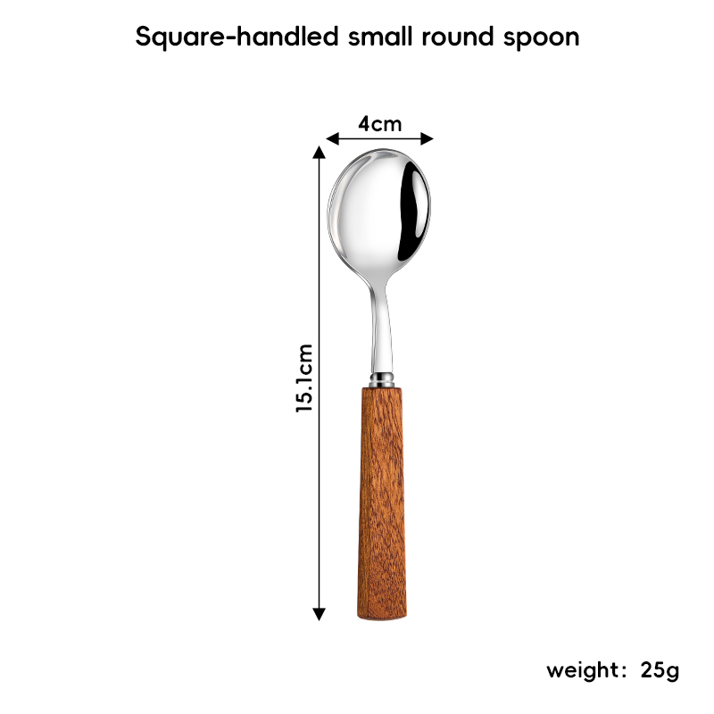 304 Sapele wood handle small round spoon