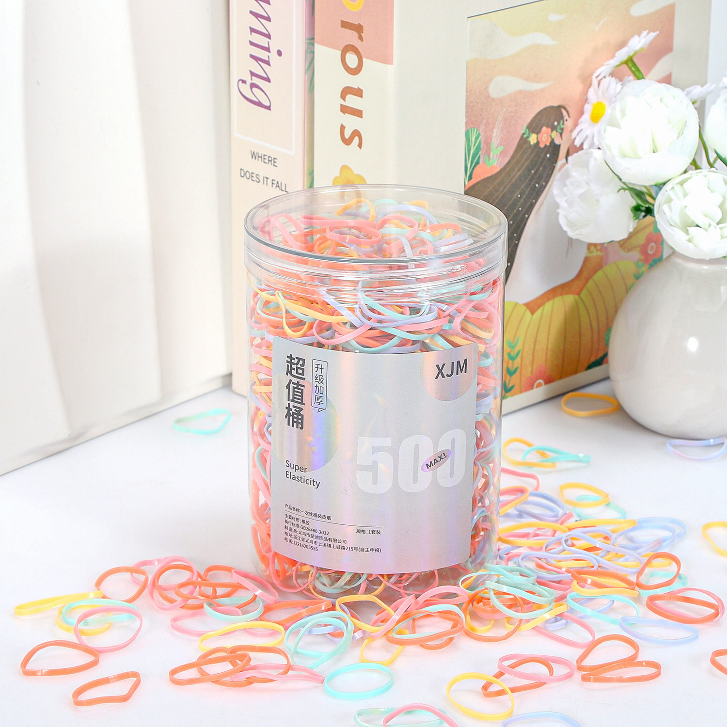 แถบยางวงกลมหนาสีส้มขนาดใหญ่1ชิ้น500อ่าง1ชิ้น