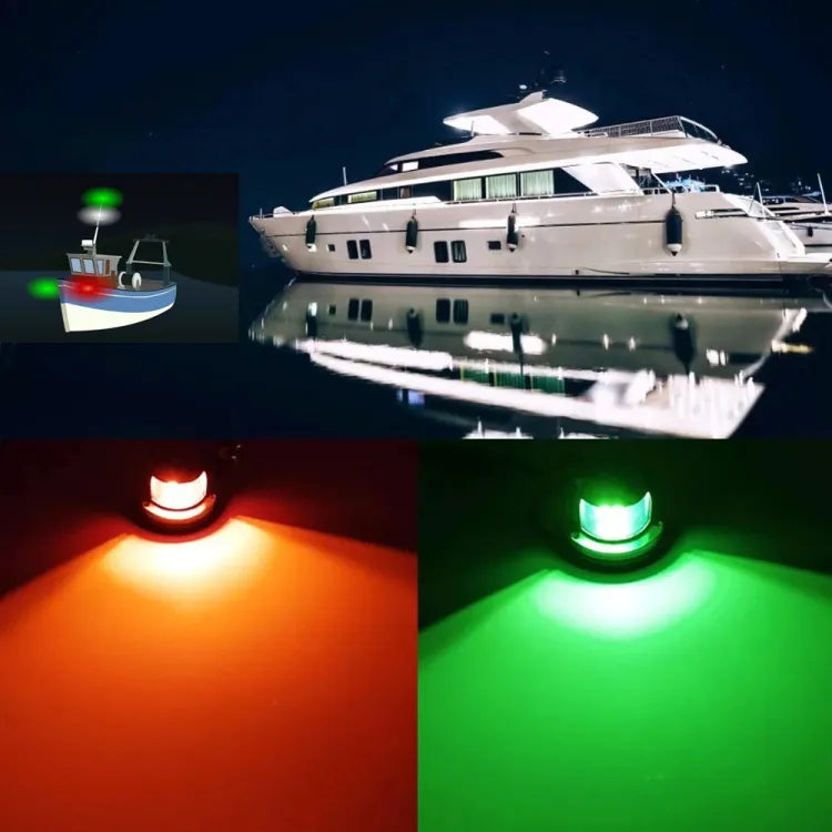 Lumière de Navigation LED, clignotant rouge et vert, pour bateau marin, Yacht, feux de Navigation, arc