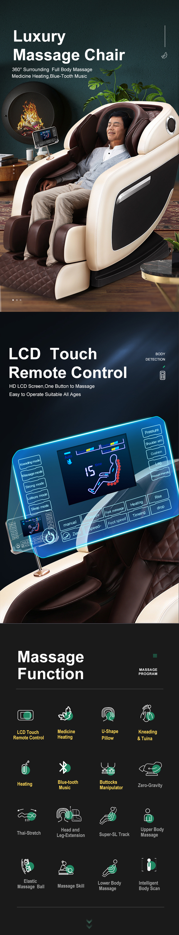 Jare M9 Factory OEM Cheap Price High Quality Foot Armchair Shiatsu Electric Massager Chair For Home Full Body Massage Chair
