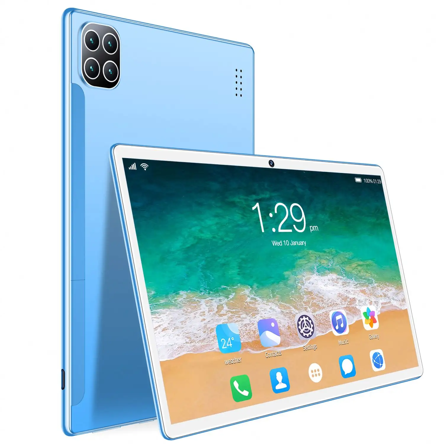 Tablette Android 10 pouces Quad Core 1GB + 16 GB/2GB + 32GB Tablette PC avec appel téléphonique Tablette Support OEM Marque personnalisée